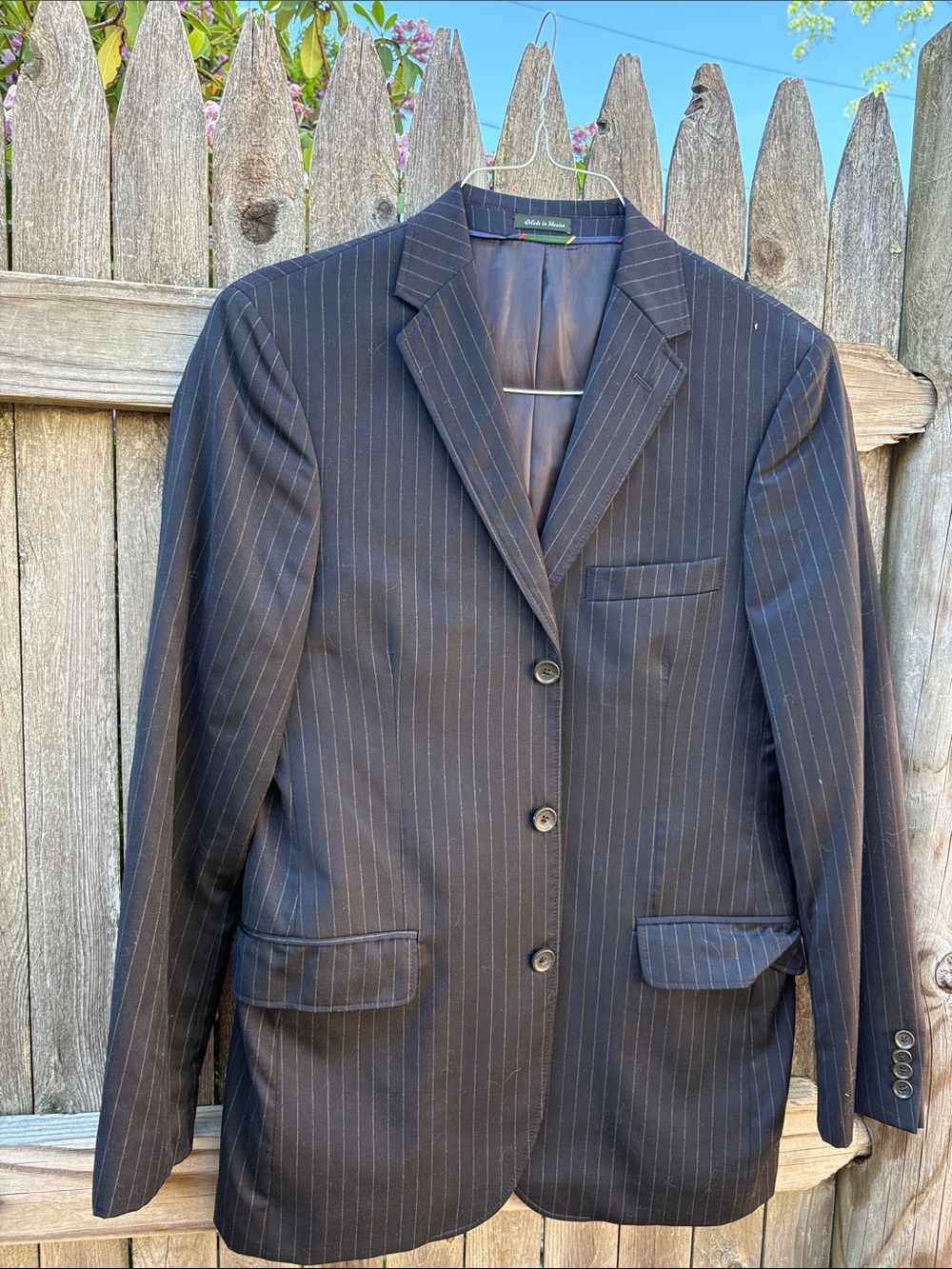 J. Crew 38R black wool pinstriped blazer!!